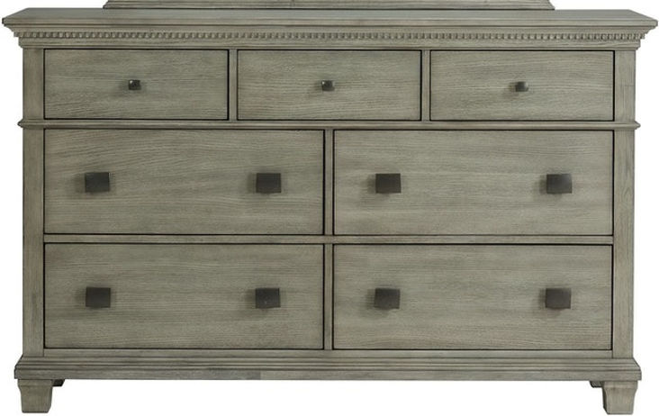 Elements International Crawford 7 Drawer Dresser in Gray image