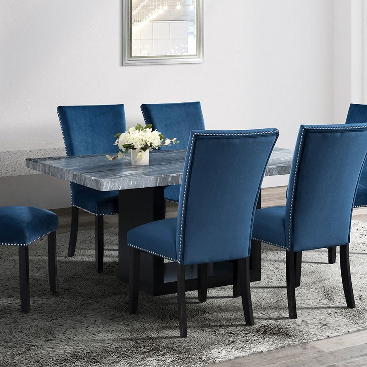 Valentino Dining Table in Grey/Black - Jack’s Furniture and More (Laredo, TX)