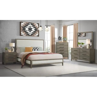 Versailles King Upholstered Panel Bed in Grey - Jack’s Furniture and More (Laredo, TX)