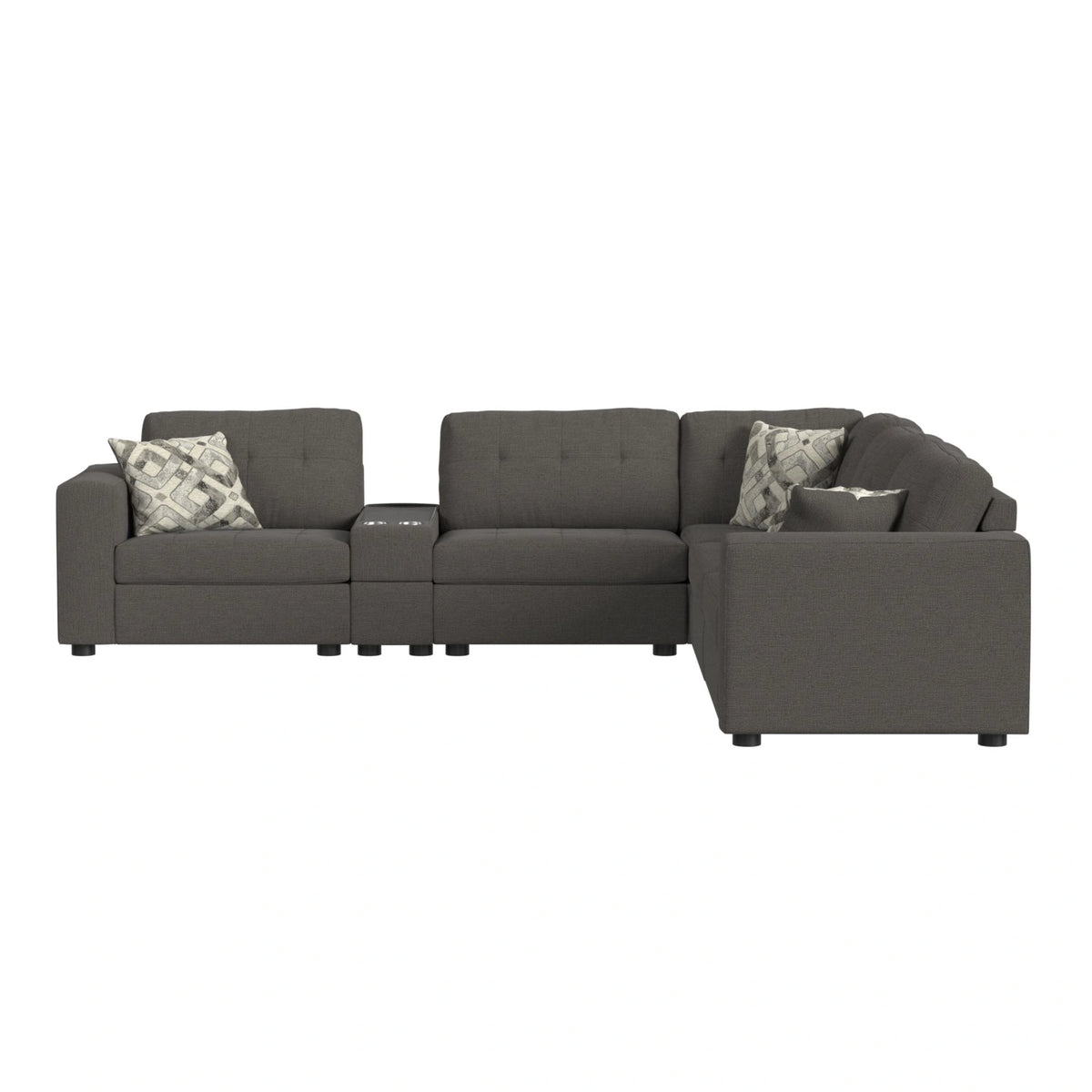Options One 7PC Living Room Set in Palmer Plus Ash