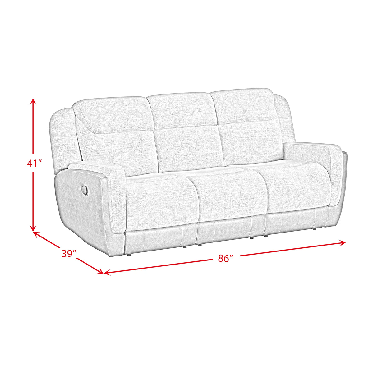 Hornet Motion Sofa in Rancho Grey