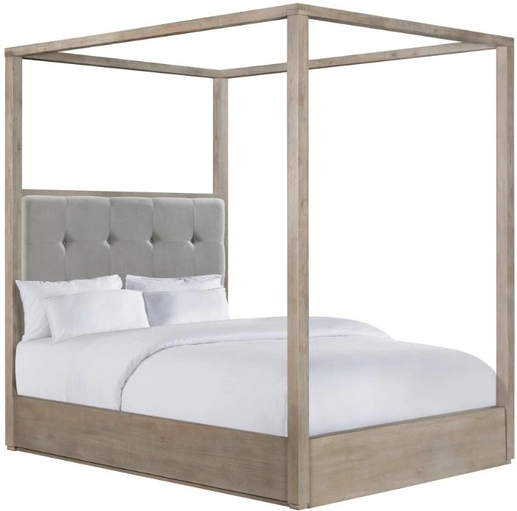 Arcadia King Upholstered Canopy Bed in Grey - Jack’s Furniture and More (Laredo, TX)