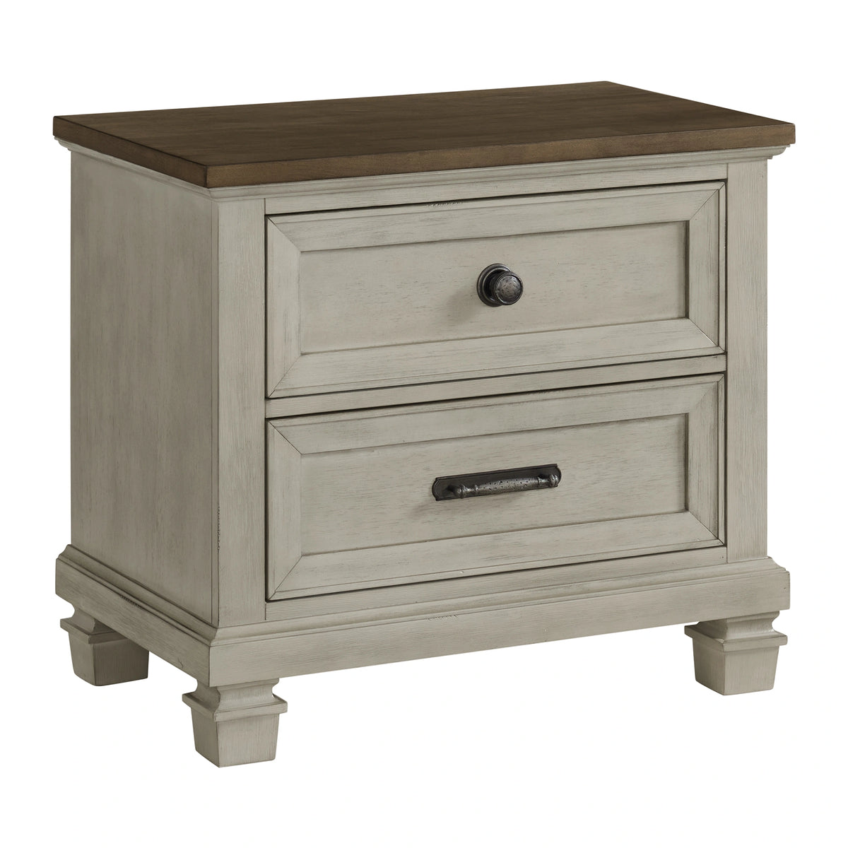 Farmington Panel Bedroom Set in Medium Brown and Washed Stone