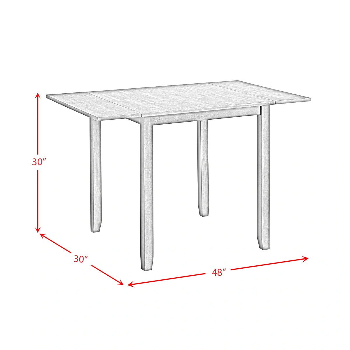 Alex 3PC Dining Set with Drop Leaf Table in Espresso