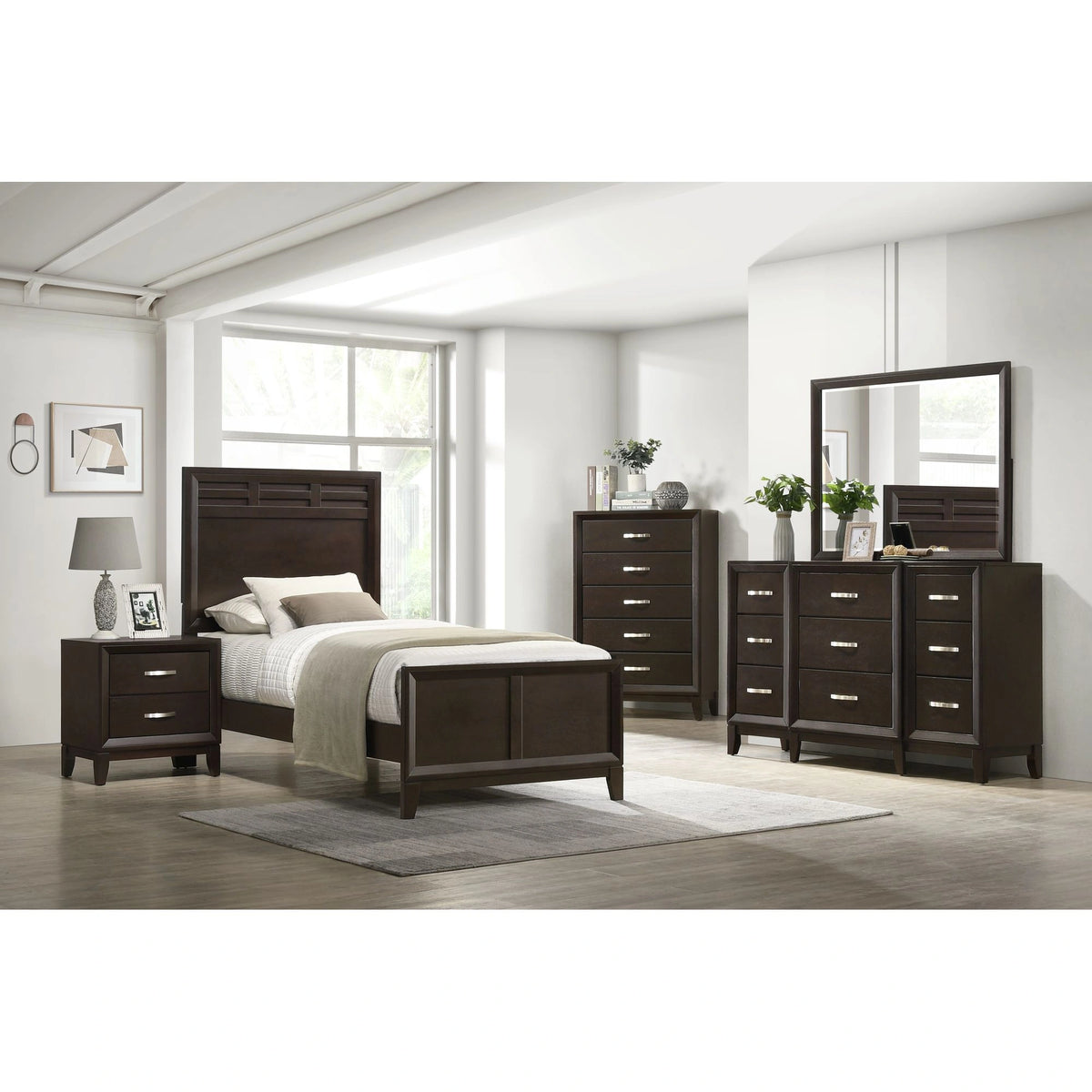 Beaumont Dresser & Mirror in Merlot