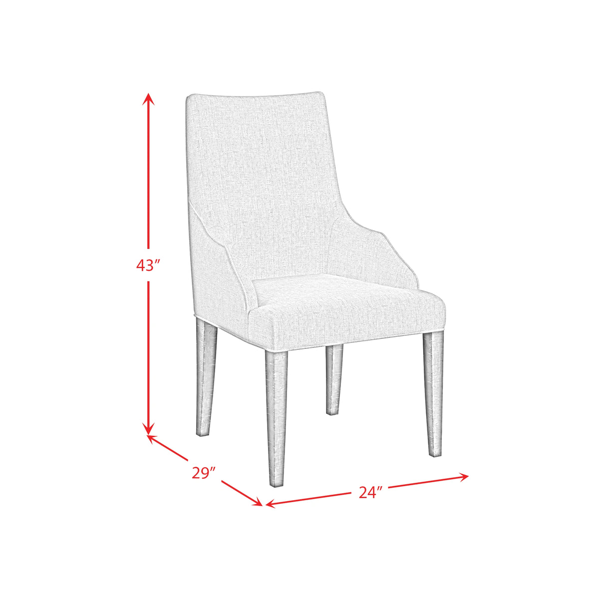 Yellowstone Dining Host Chair with Grey Fabric in Medium Brown (2 Per Carton)
