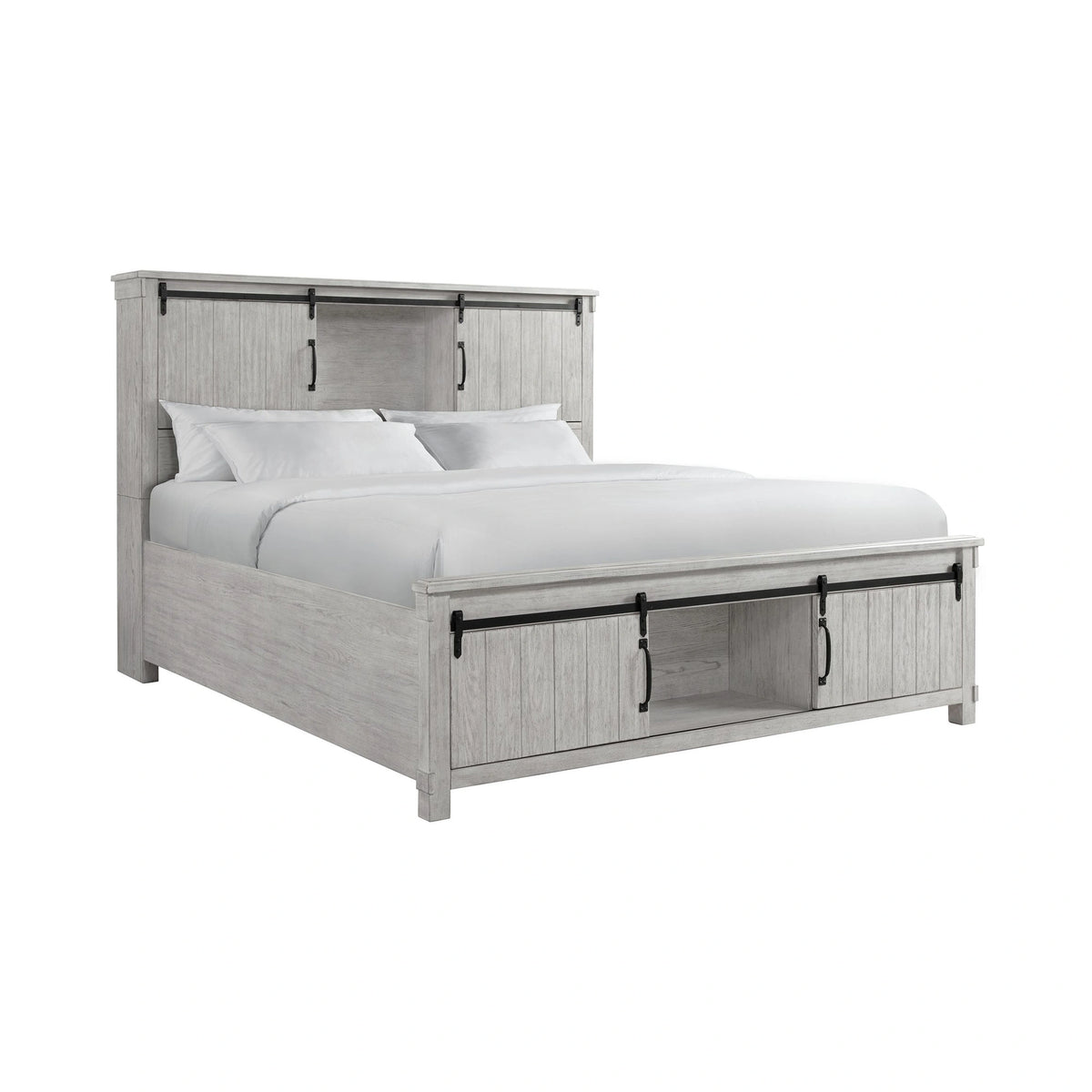 Scott Platform Storage Bedroom Set White Finish