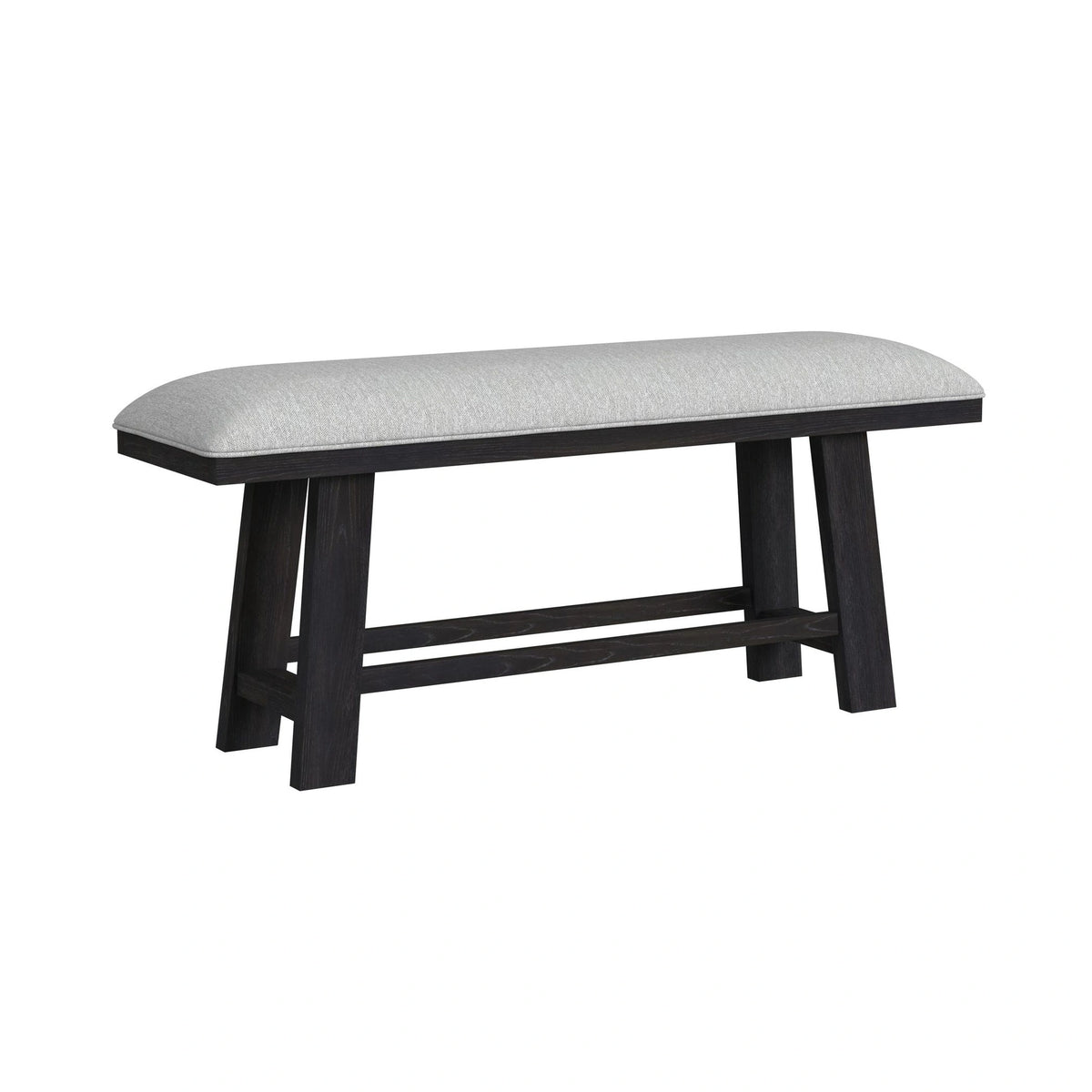 Transcend Bench with Light Grey Fabric in Charcoal