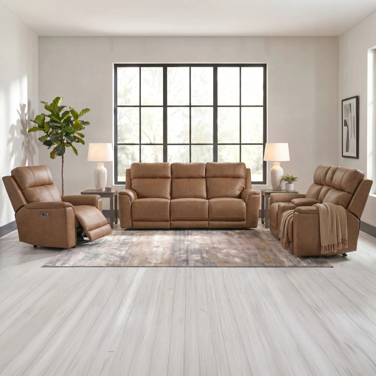 Mustang P3 Loveseat with Console in Aline
