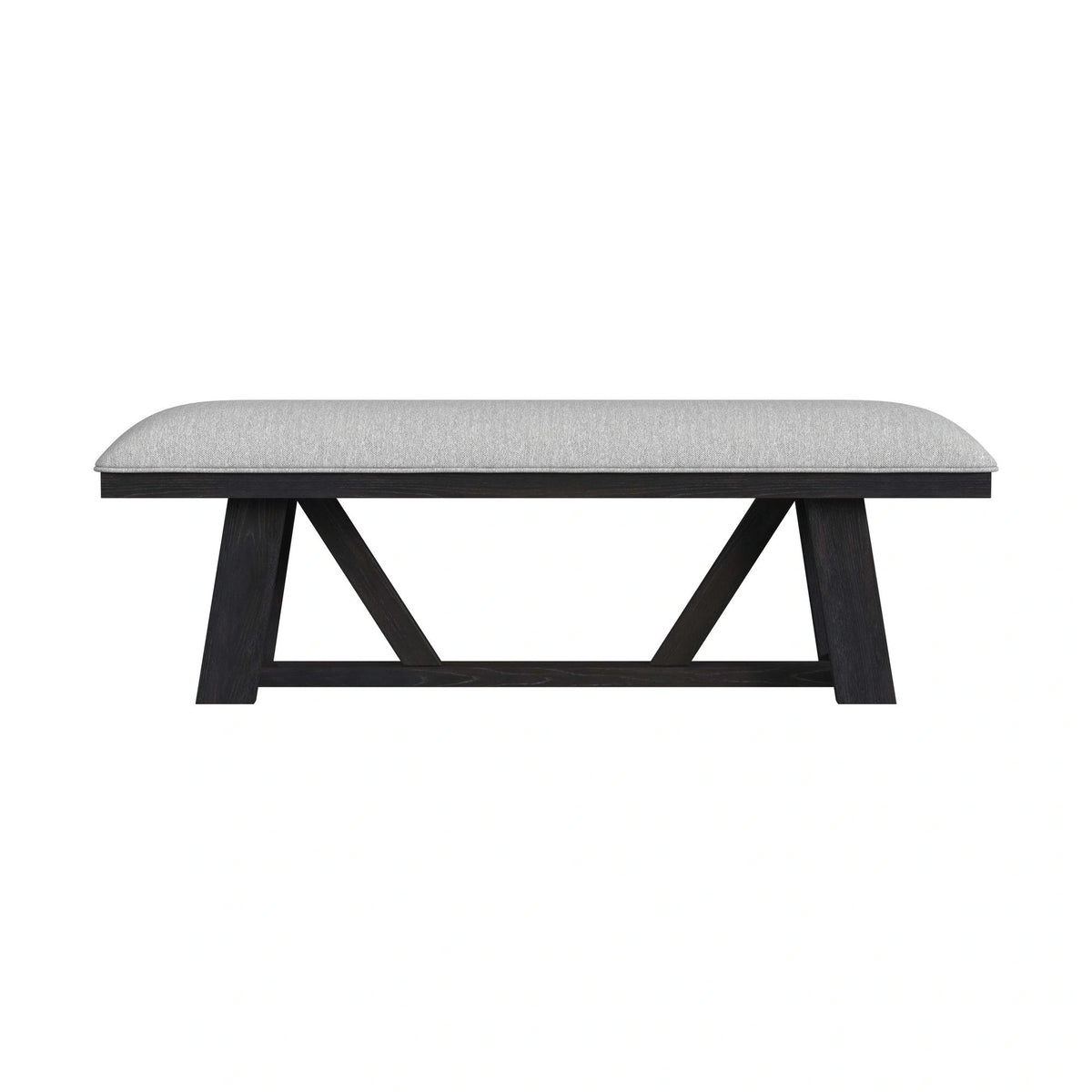 Transcend Bench with Light Grey Fabric in Charcoal