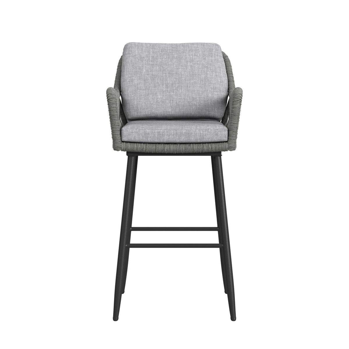Bayhill Barstool with Grey Fabric in Black (2 Per Carton)