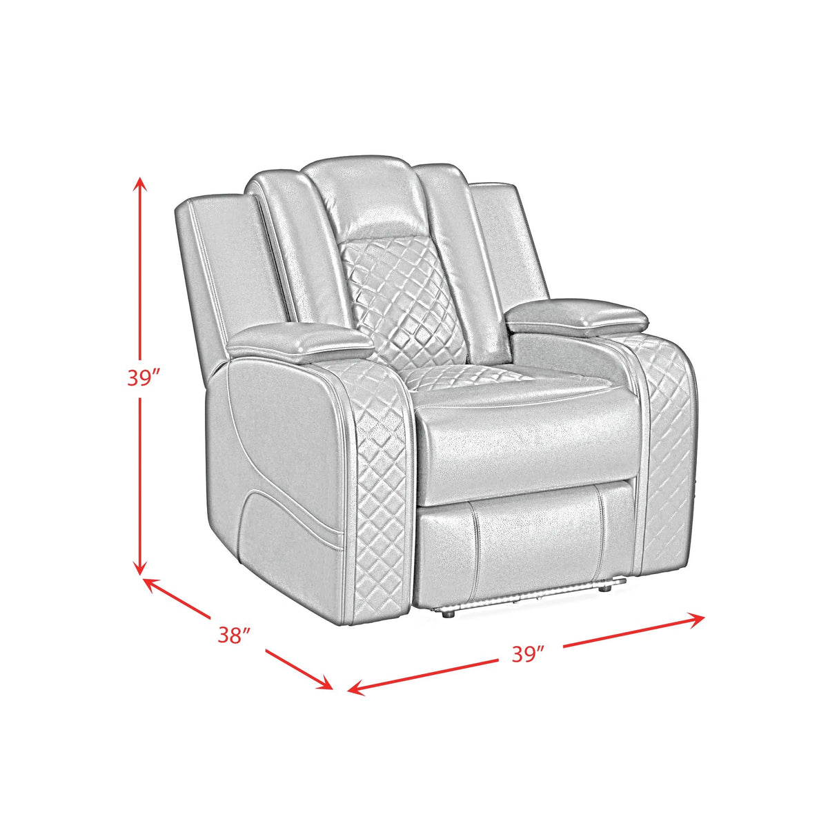 Carlo Power Motion Recliner with Power Headrest, LED