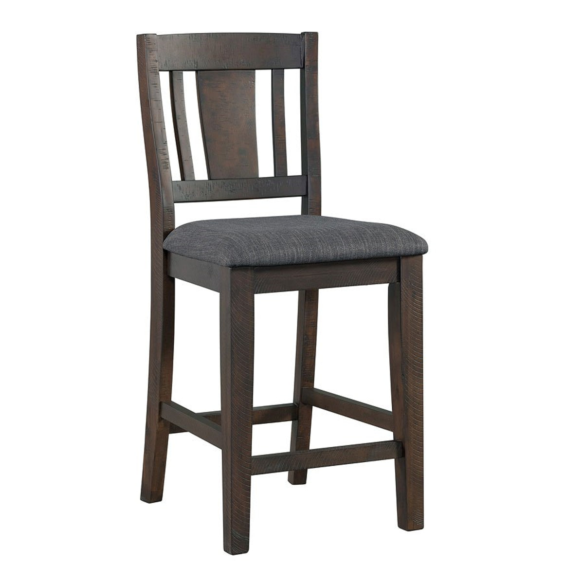 Elements International Cash Counter Height Chair (Set of 2) in Rustic Distressed Espresso image