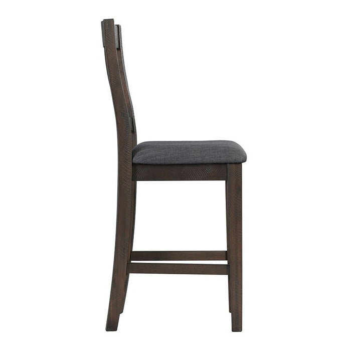 Cash Counter Height Chair (Set of 2) in Rustic Distressed Espresso - Jack’s Furniture and More (Laredo, TX)