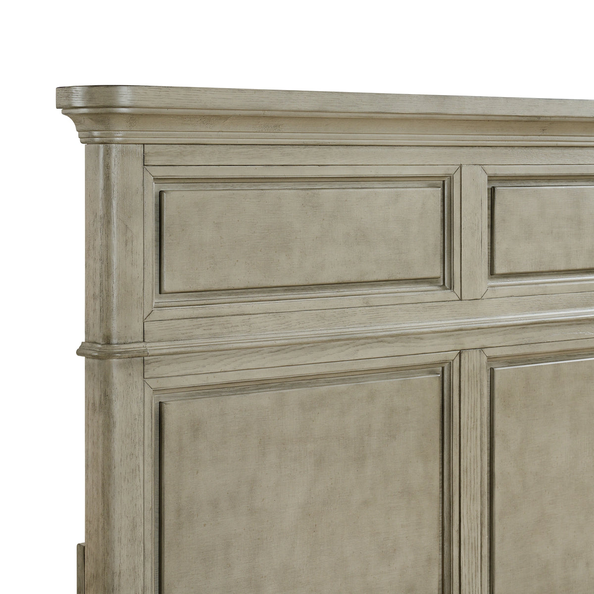 Whit-Ash Bedroom Set with 2 Nightstands in Light Grey