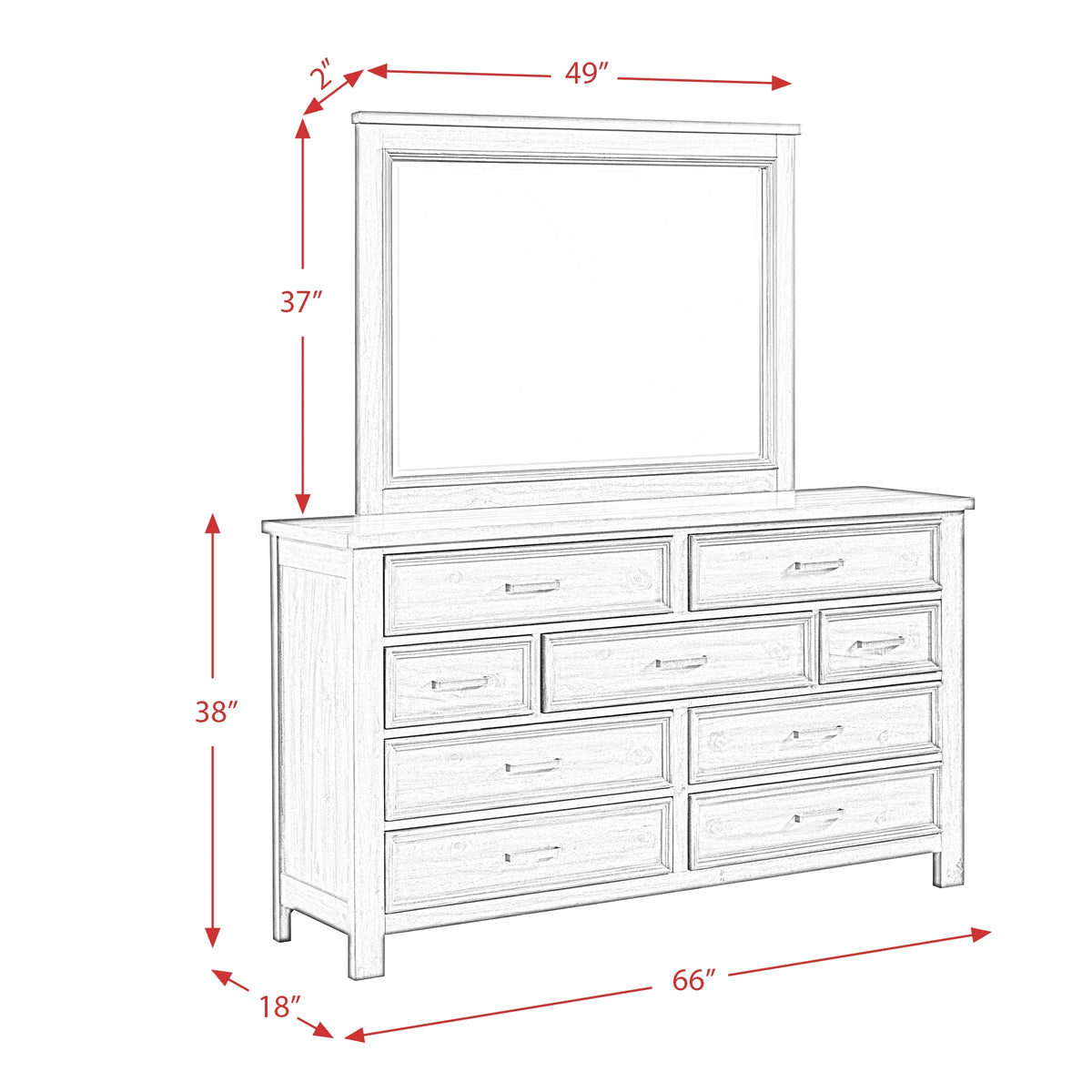 Sullivan Dresser and Mirror Set