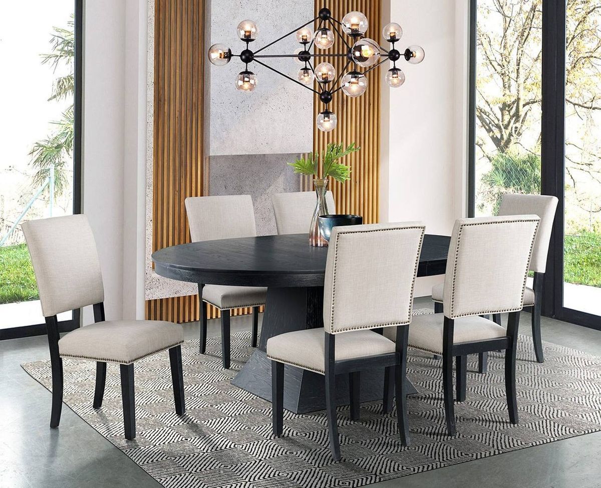 Maddox Dining Table in Dark Wire Brush - Jack’s Furniture and More (Laredo, TX)