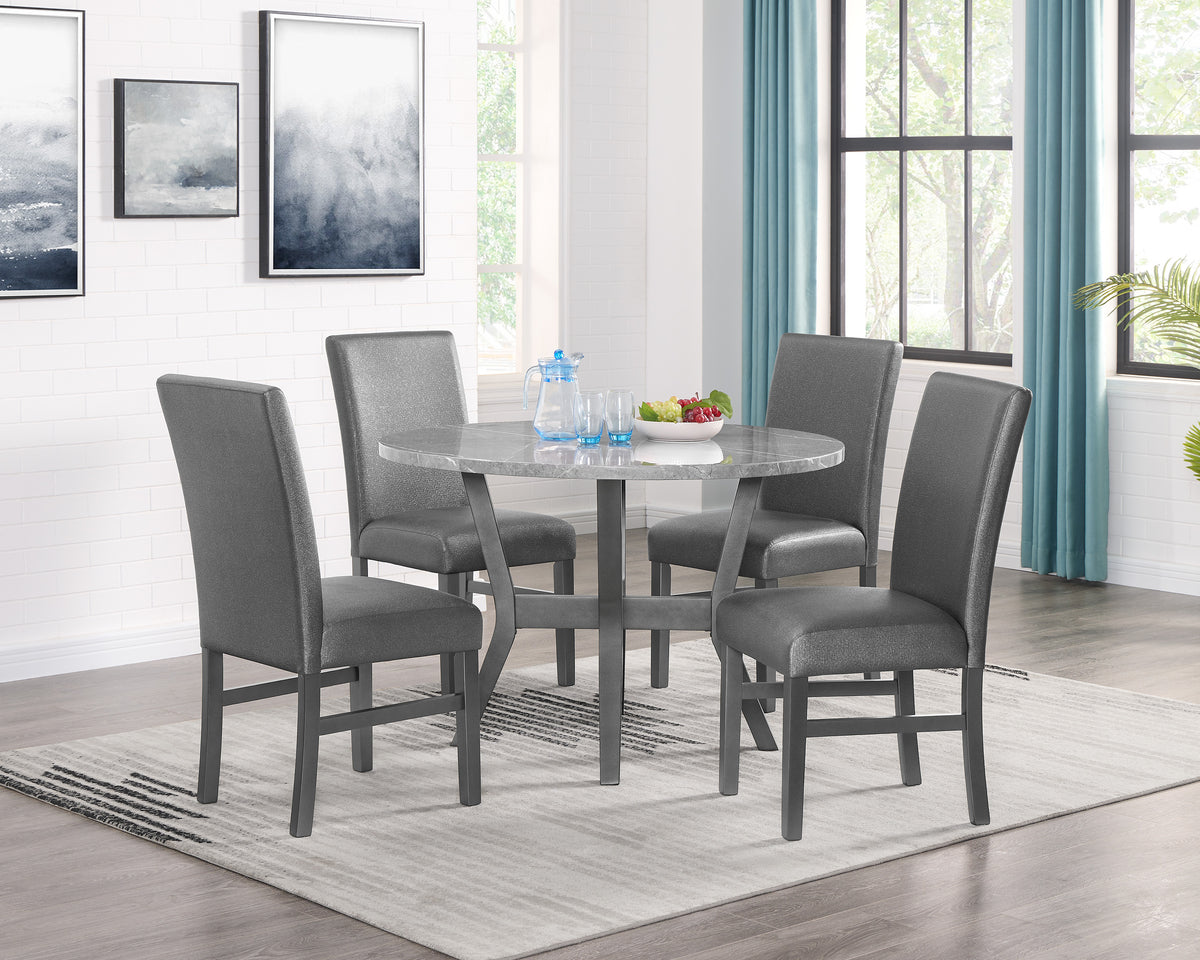 Judson 5-piece Dining Set Glitter Grey - Jack’s Furniture and More (Laredo, TX)