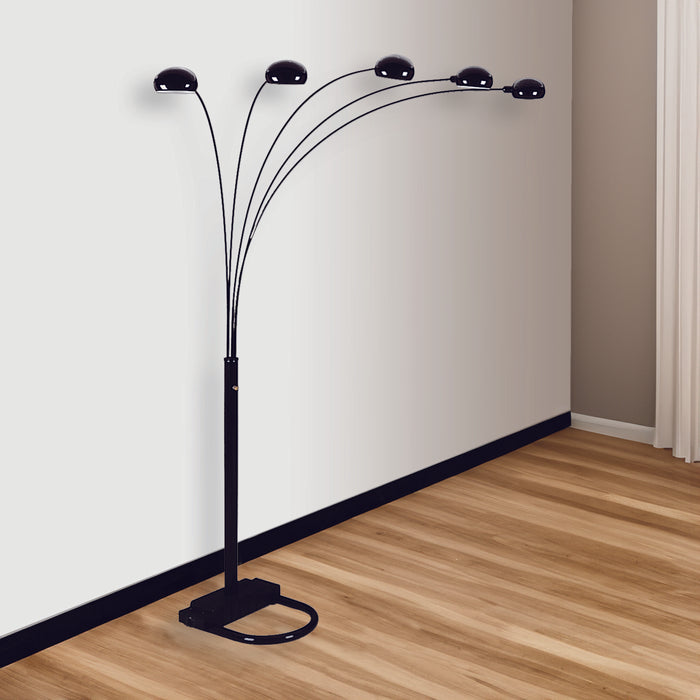 PEACOCK SHADE FLOOR LAMP BK 82 H