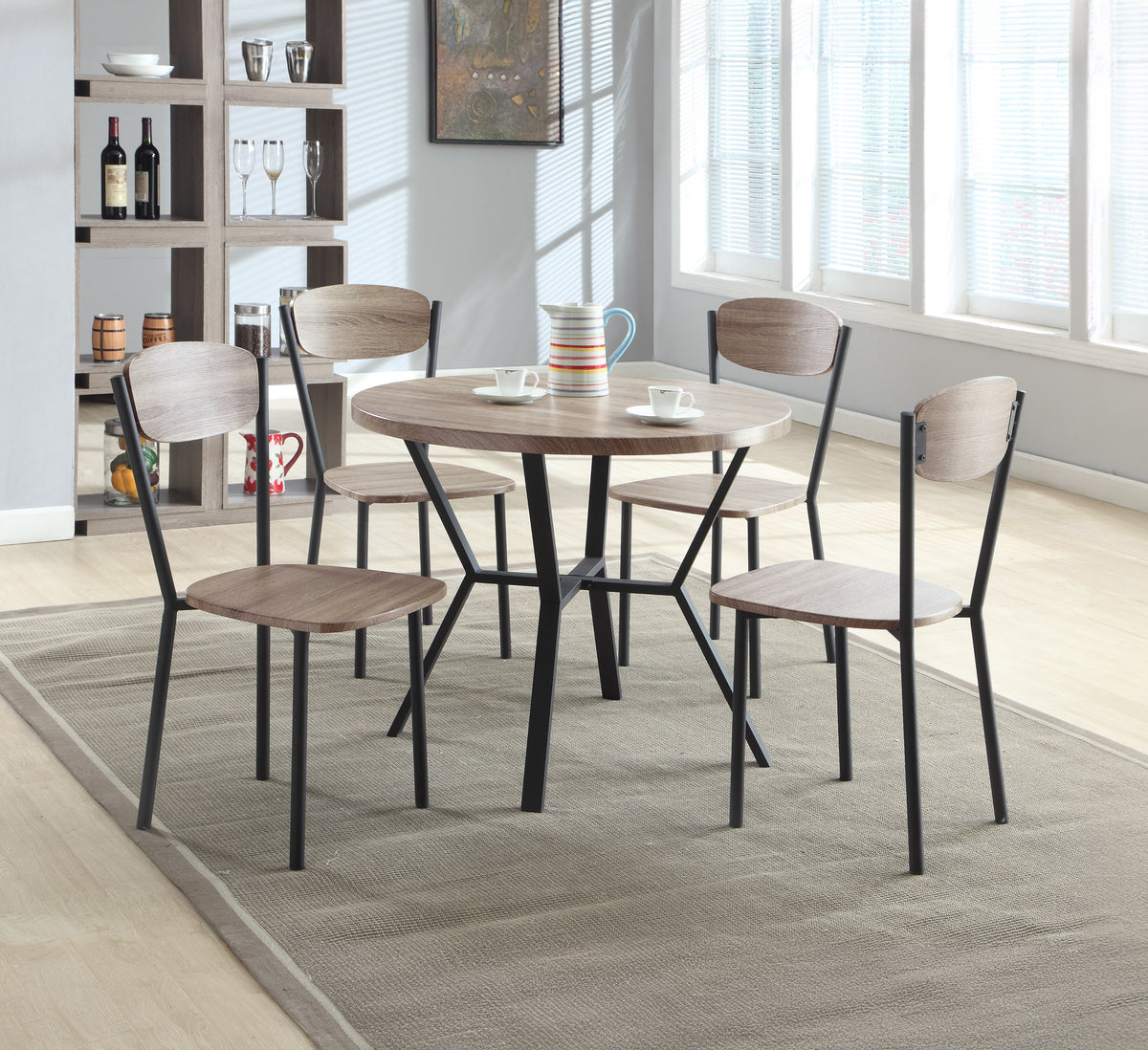 Blake 5-Piece Round Dining Set Greywash - Jack’s Furniture and More (Laredo, TX)