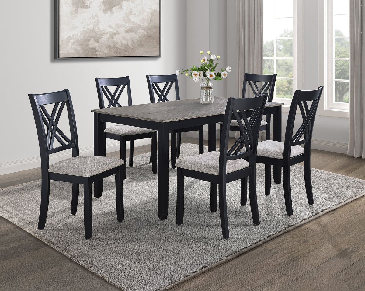 Eloise 7-pc Dinette Set Light Grey - Jack’s Furniture and More (Laredo, TX)