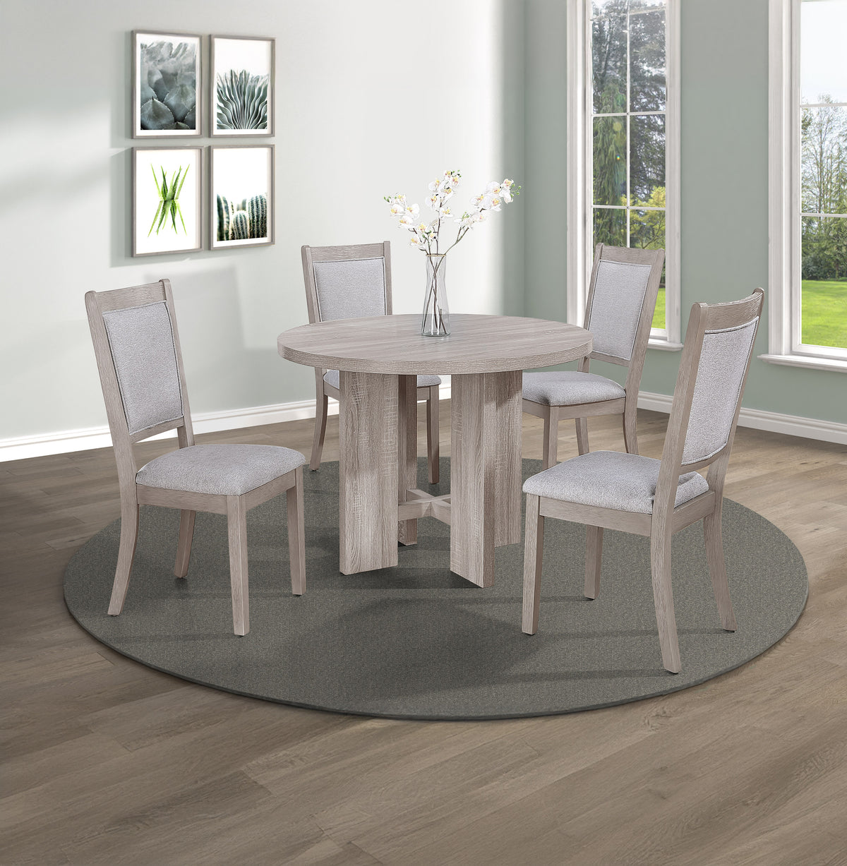 Amara 5-piece Round Dining Set Drift Wood - Jack’s Furniture and More (Laredo, TX)
