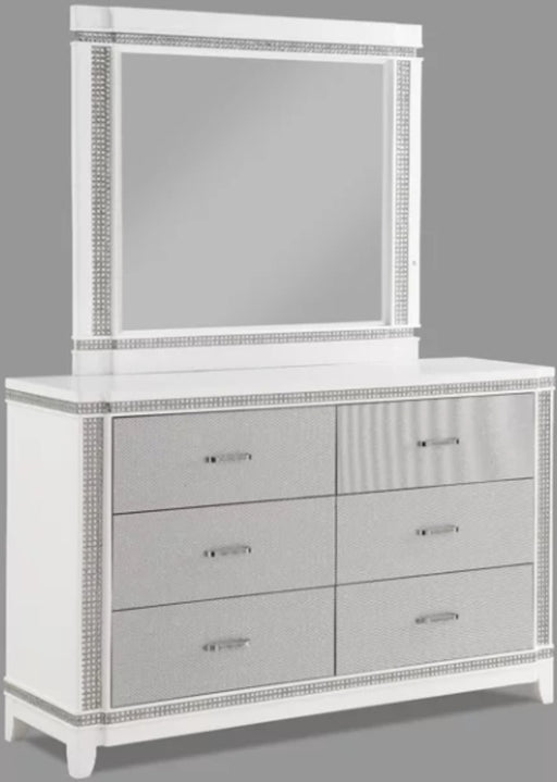 Crown Mark Furniture Ariane Dresser in Silver and White image