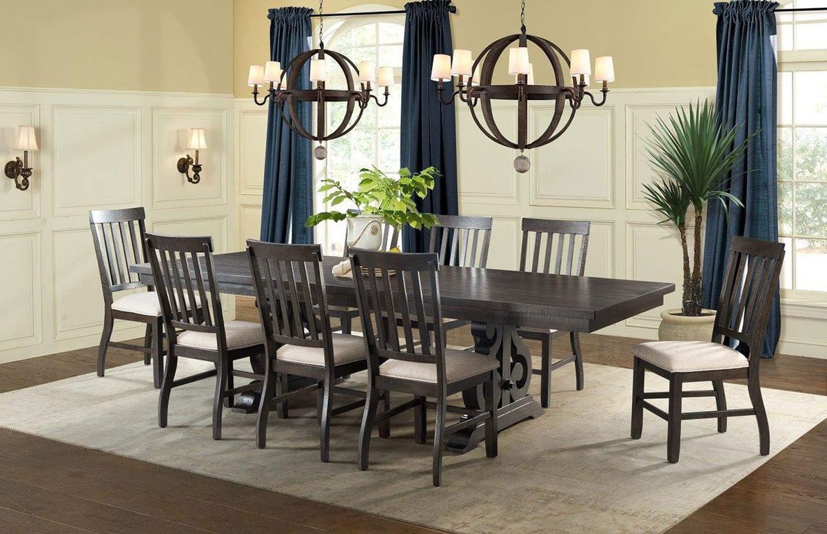 Stone Ladder Back Side Chair (Set of 2) in Cream/Dark Ash - Jack’s Furniture and More (Laredo, TX)