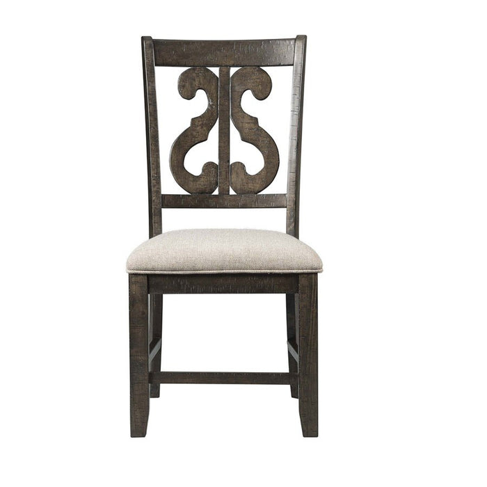 Stone Swirl Back Side Chair (Set of 2) in Cream/Dark Ash - Jack’s Furniture and More (Laredo, TX)