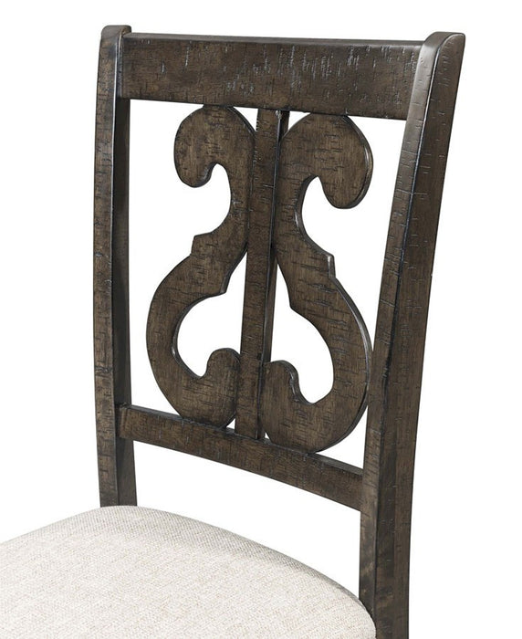 Stone Swirl Back Side Chair (Set of 2) in Cream/Dark Ash - Jack’s Furniture and More (Laredo, TX)