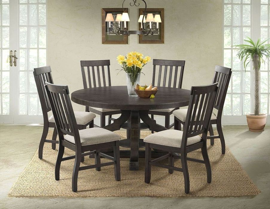 Stone Round Dining Table in Dark Ash - Jack’s Furniture and More (Laredo, TX)