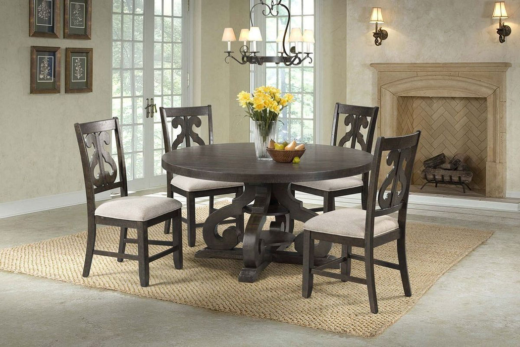 Stone Round Dining Table in Dark Ash - Jack’s Furniture and More (Laredo, TX)