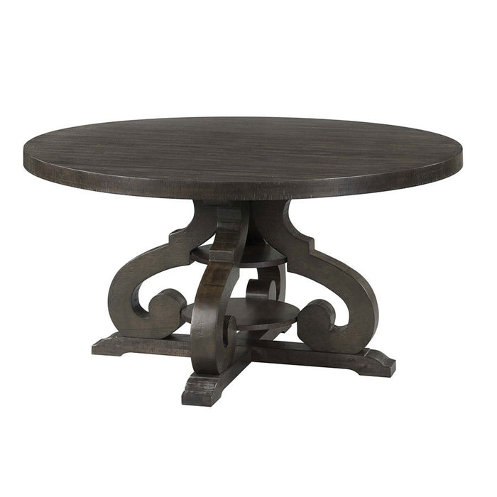 Stone Round Dining Table in Dark Ash - Jack’s Furniture and More (Laredo, TX)