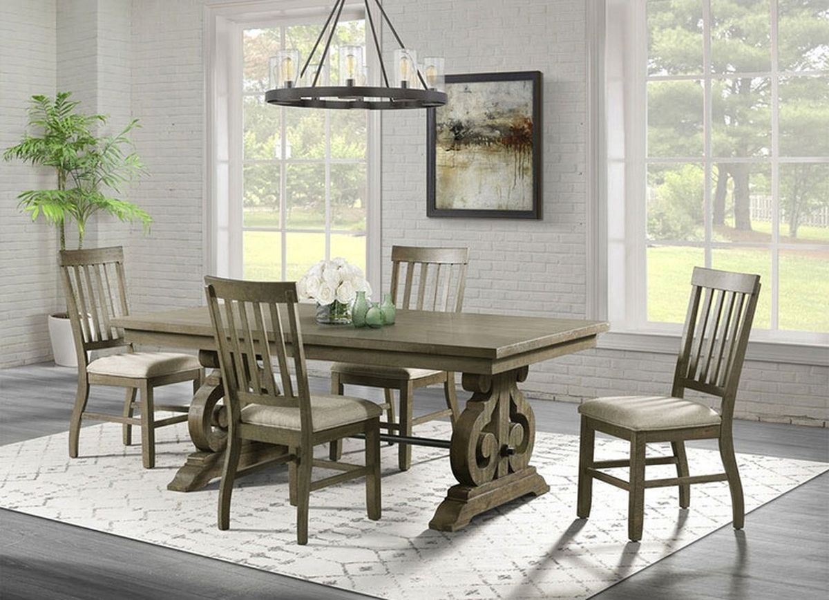 Stone Ladder Back Side Chair (Set of 2) in Grey - Jack’s Furniture and More (Laredo, TX)