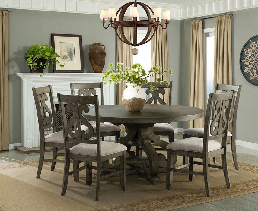 Stone Round Dining Table in Grey - Jack’s Furniture and More (Laredo, TX)