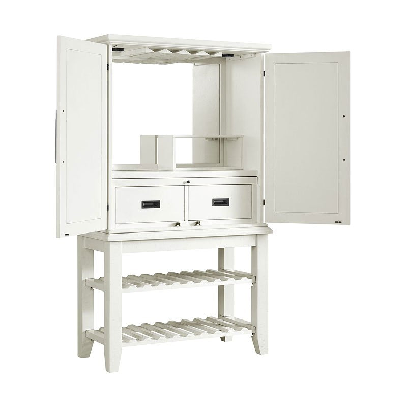 Stone Bar Buffet w/ith Hutch in White - Jack’s Furniture and More (Laredo, TX)