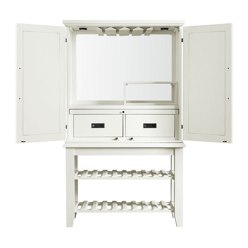 Stone Bar Buffet w/ith Hutch in White - Jack’s Furniture and More (Laredo, TX)