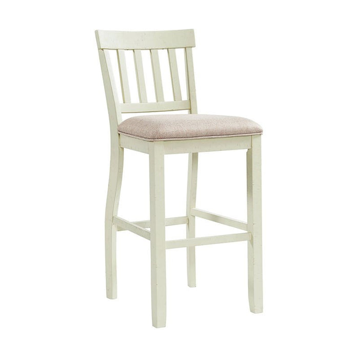 Stone 30 Inch Bar Slat Back Stool (Set of 2) in White - Jack’s Furniture and More (Laredo, TX)