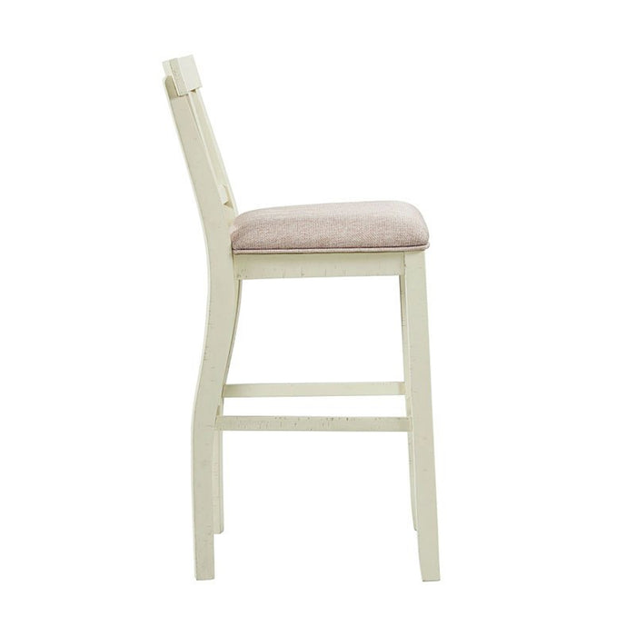 Stone 30 Inch Bar Slat Back Stool (Set of 2) in White - Jack’s Furniture and More (Laredo, TX)