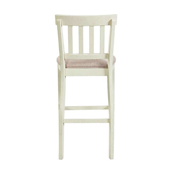 Stone 30 Inch Bar Slat Back Stool (Set of 2) in White - Jack’s Furniture and More (Laredo, TX)