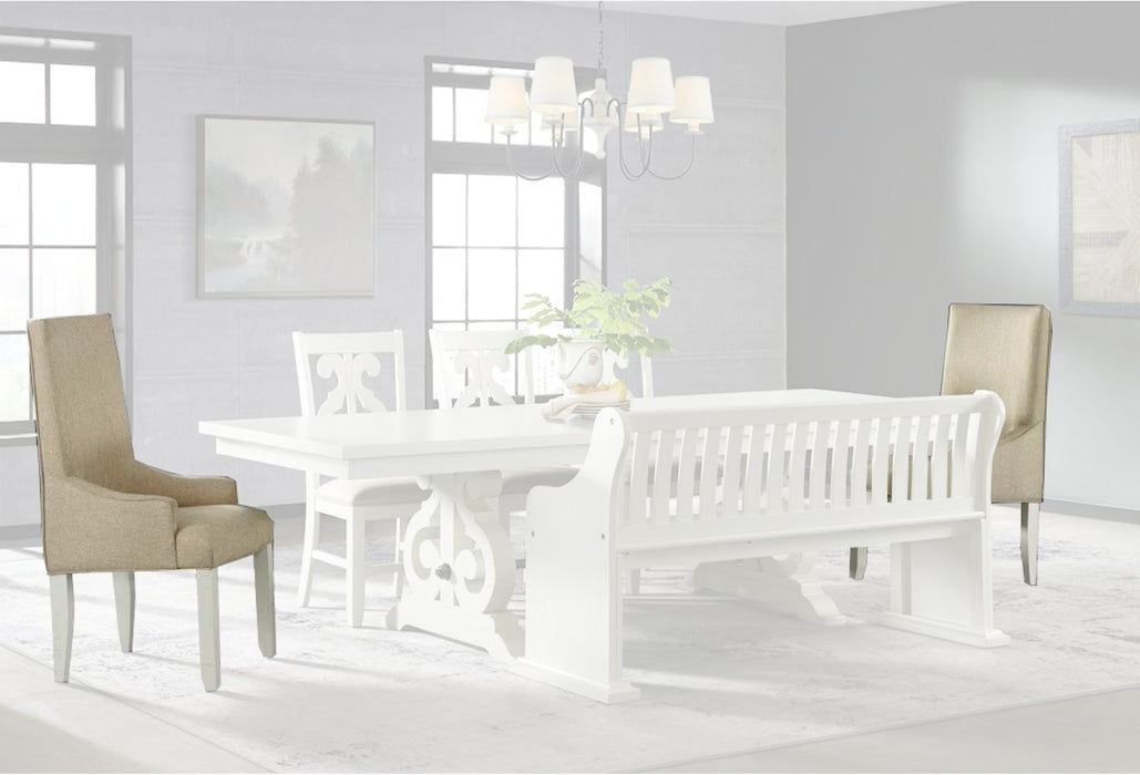 Stone Arm Chair (Set of 2) in White - Jack’s Furniture and More (Laredo, TX)