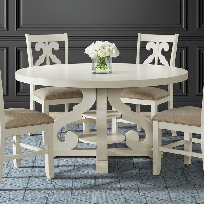 Stone Round Dining Table in White - Jack’s Furniture and More (Laredo, TX)
