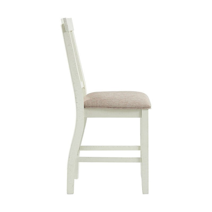Stone Counter Height Slat Back Side Dining Chair (Set of 2) in White - Jack’s Furniture and More (Laredo, TX)