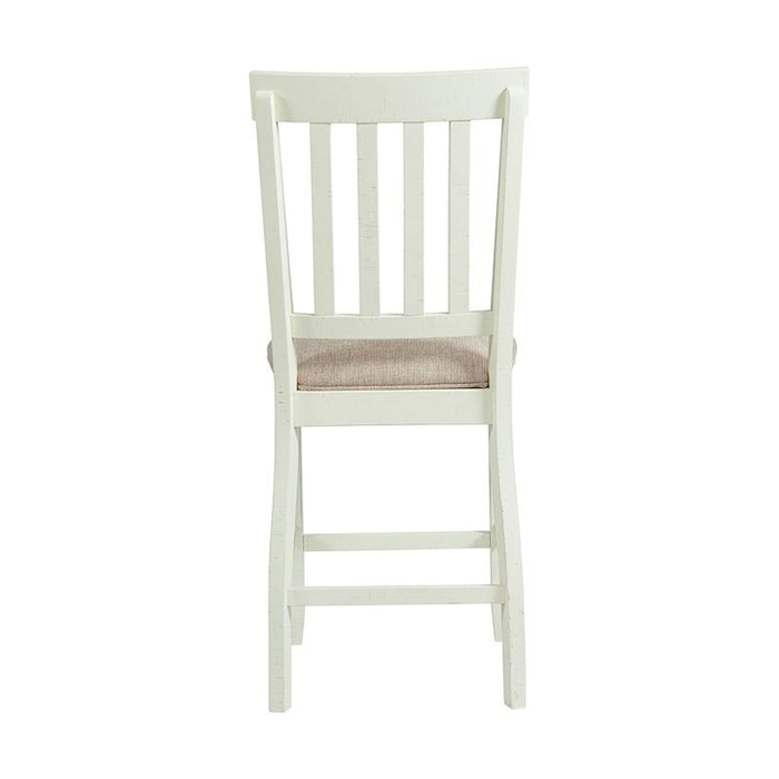Stone Counter Height Slat Back Side Dining Chair (Set of 2) in White - Jack’s Furniture and More (Laredo, TX)
