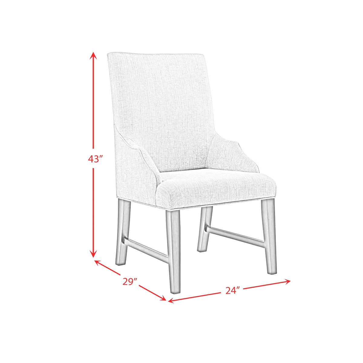 Montrose Dining Host Chair with Light Grey Fabric in Espresso (2 Per Carton)