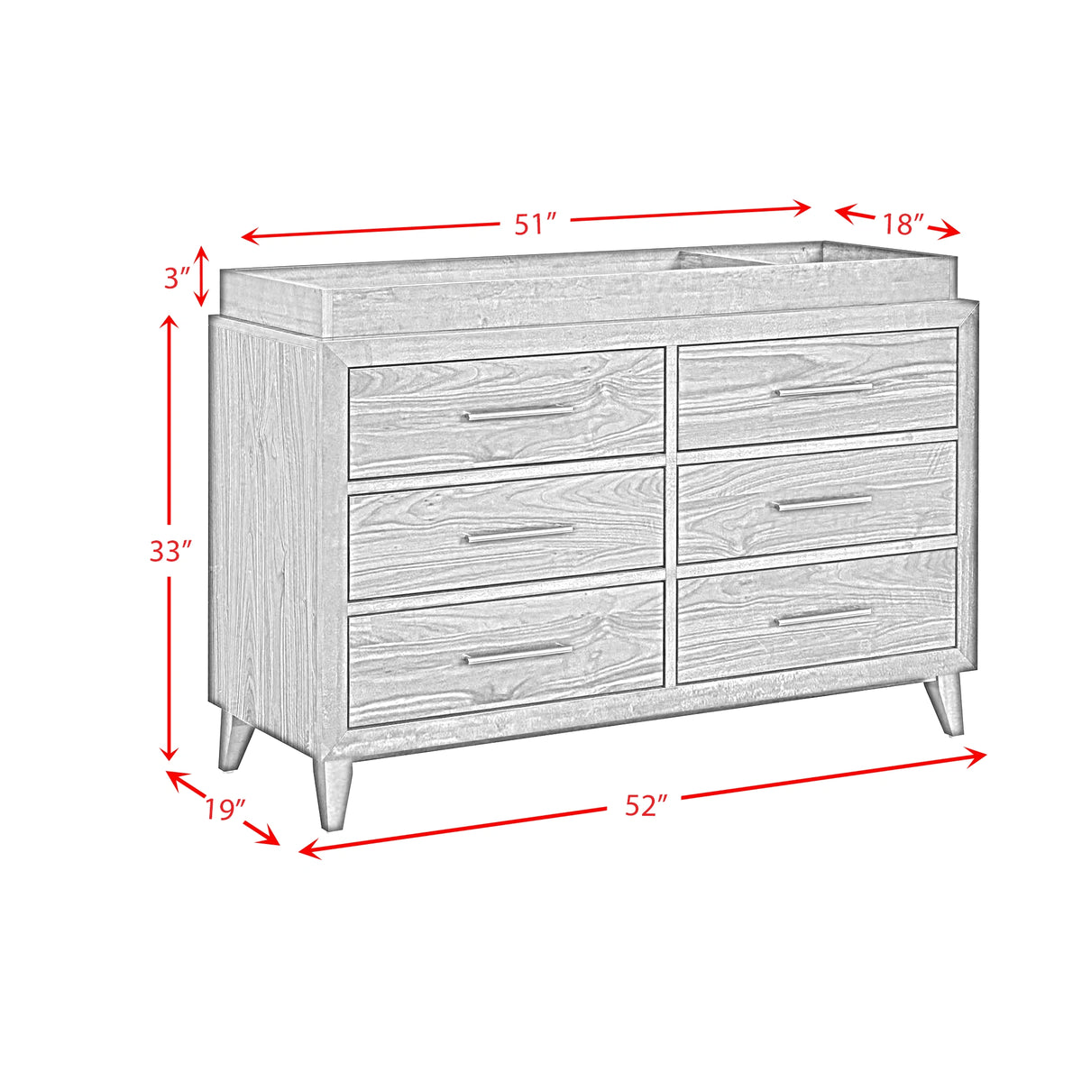 Malia Dresser and Topper in Walnut