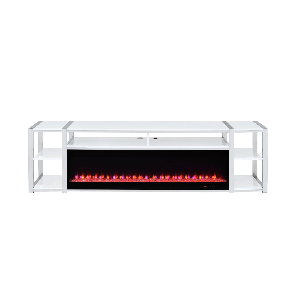 Midway 80"" TV Console with Firelight in White