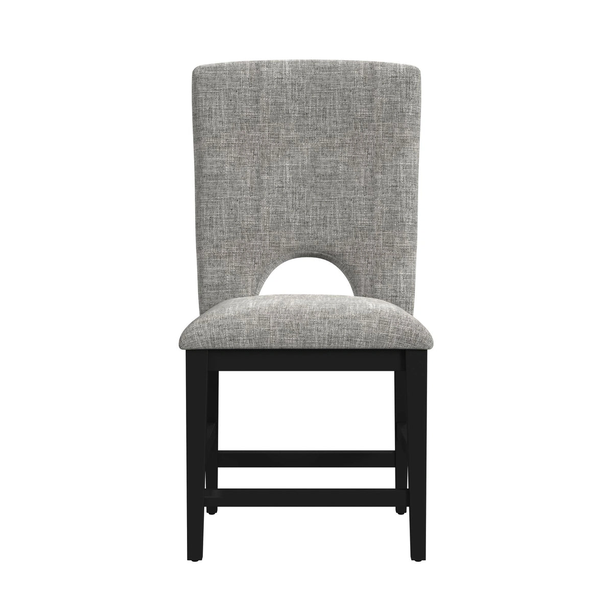Oregon Side Chair with Grey Fabric in Black (2 Per Carton)