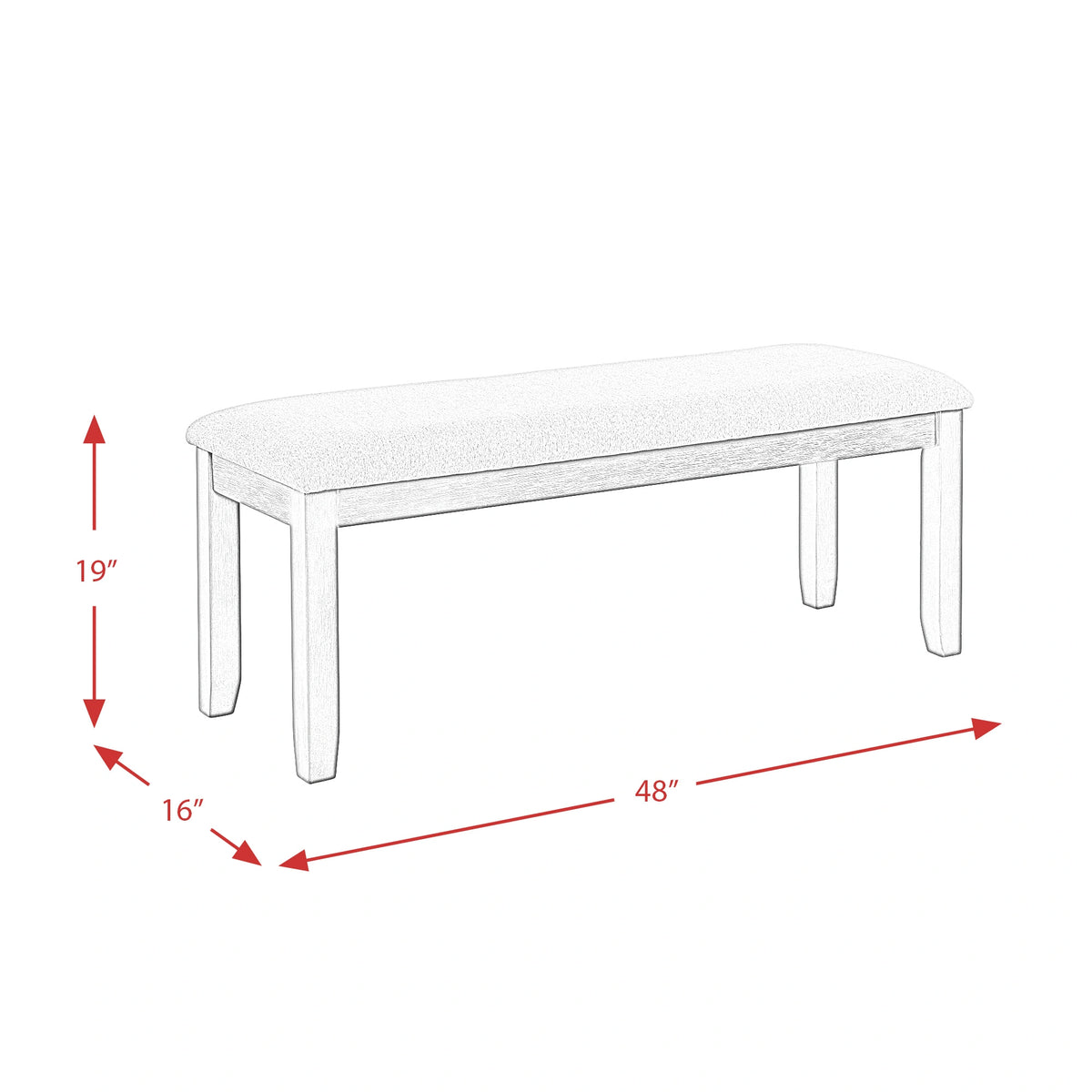 Martin 6 Pc Dining set (Table+ 4 + Bench) (Dark Brown Top - White Base)