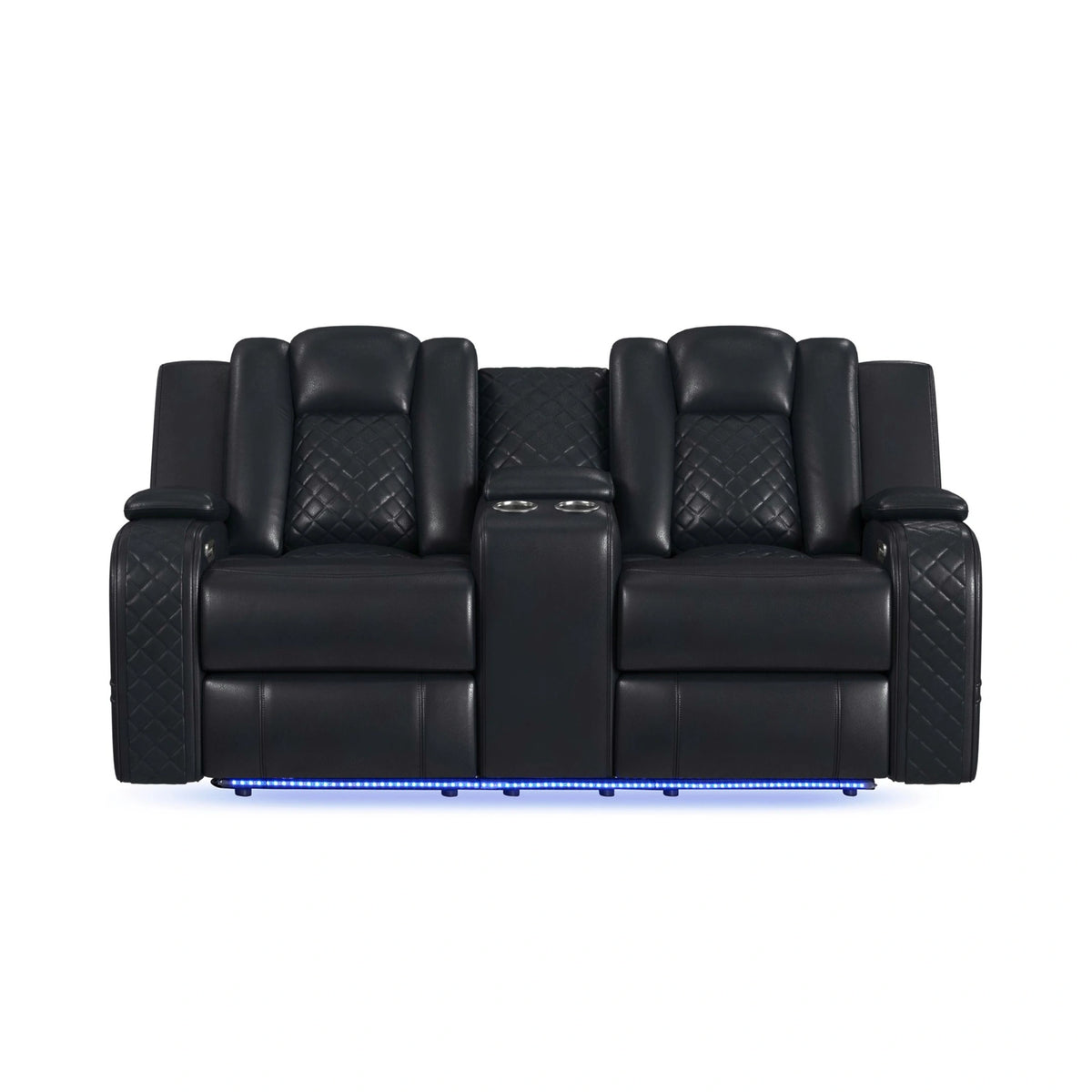 Carlo Power Motion Loveseat with Power Headrest, Console and LED